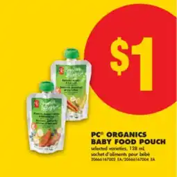 No Frills PC ORGANICS BABY FOOD POUCH, 128 mL offer