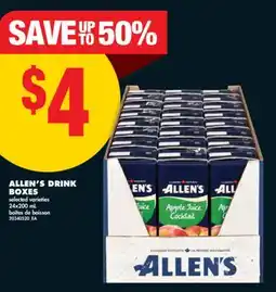 No Frills ALLEN'S DRINK BOXES, 24x200 mL offer