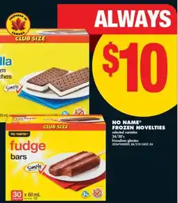 No Frills NO NAME FROZEN NOVELTIES, 24/30's offer