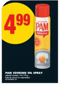 No Frills PAM COOKING OIL SPRAY, 141/170 g offer