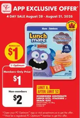 No Frills SCHNEIDERS LUNCHMATE LUNCH KITS, STACKERS or SNACK KITS, 75-120 g offer