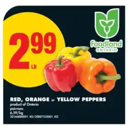 No Frills RED, ORANGE or YELLOW PEPPERS offer