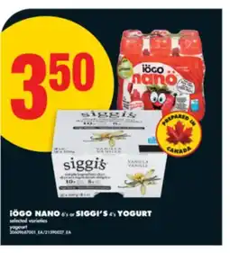 No Frills iÖGO NANO 6' s or SIGGI'S 4' s YOGURT offer
