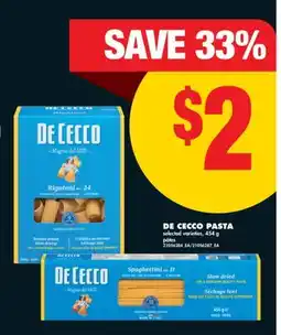 No Frills DE CECCO PASTA, 454 g offer