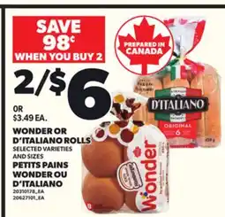 Independent Grocer WONDER OR D'ITALIANO ROLLS offer