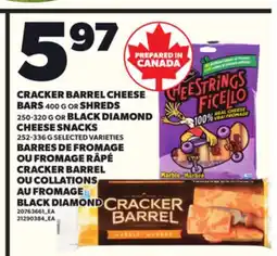 Independent Grocer CRACKER BARREL CHEESE BARS, 400 G SHREDS, 250-320 G BLACK DIAMOND CHEESE SNACKS offer