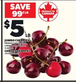 Independent Grocer JUMBO CHERRIES offer