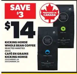 Independent Grocer KICKING HORSE WHOLE BEAN COFFEE, 454 G offer