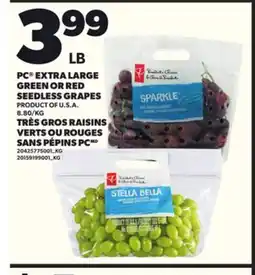 Independent Grocer PC EXTRA LARGE GREEN OR RED SEEDLESS GRAPES offer