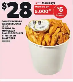 Independent Grocer 30 PIECE WINGS & WEDGES BUCKET 1.2-2 KG offer