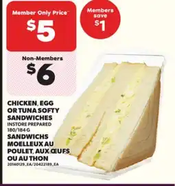 Independent Grocer CHICKEN, EGG OR TUNA SOFTY SANDWICHES, 180/184 G offer