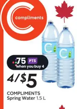 Sobeys COMPLIMENTS Spring Water offer
