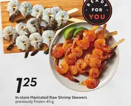 Sobeys Marinated Raw Shrimp Skewers offer
