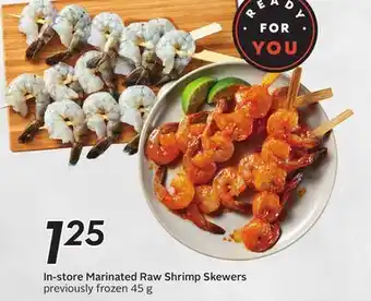 Sobeys Marinated Raw Shrimp Skewers offer