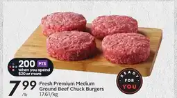 Sobeys Fresh Premium Medium Ground Beef Chuck Burgers offer
