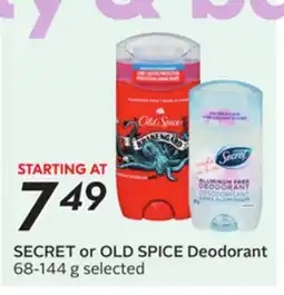 Sobeys SECRET or OLD SPICE Deodorant offer