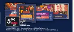 Sobeys SCHNEIDERS Juicy Jumbos Wieners, All Beef Wieners or Smoked Sausage offer