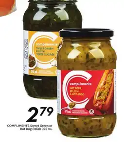 Sobeys COMPLIMENTS Sweet Green or Hot Dog Relish offer