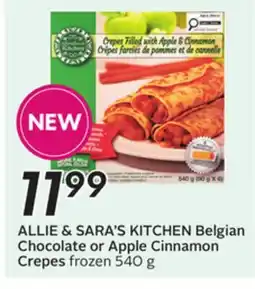 Sobeys ALLIE & SARA'S KITCHEN Belgian Chocolate or Apple Cinnamon Crepes offer