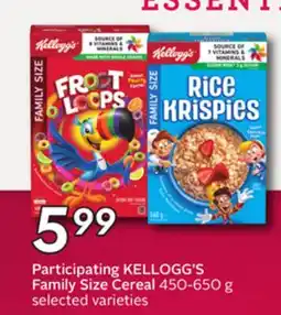Sobeys KELLOGG'S Family Size Cereal offer