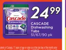 Sobeys CASCADE Dishwashing Tabs offer