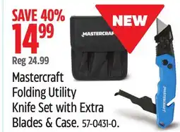 Canadian Tire Mastercraft Folding Utility Knife Set with Extra Blades & Case offer