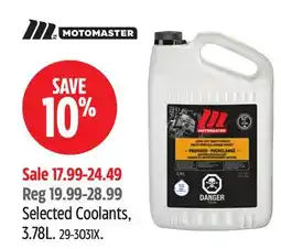 Canadian Tire MotoMaster Selected Coolants, 3.78L offer