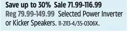 Canadian Tire Motomaster Selected Power Inverter or Kicker Speakers offer