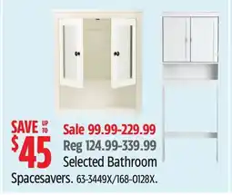 Canadian Tire Selected Bathroom Spacesavers offer