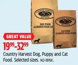 Canadian Tire Country Harvest Dog, Puppy and Cat Food offer