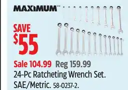 Canadian Tire MAXIMUM 24-Pc Ratcheting Wrench Set. SAE/Metric offer