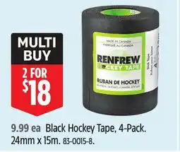 Canadian Tire Renfrew Black Hockey Tape, 4-Pack offer