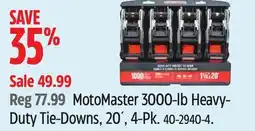 Canadian Tire MotoMaster 3000-lb Heavy- Duty Tie-Downs, 20´, 4-Pk offer