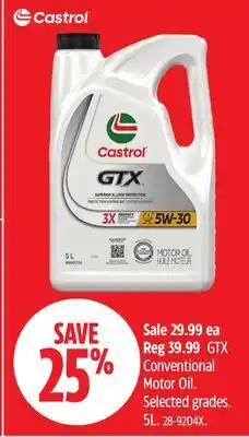Canadian Tire Castrol GTX Conventional Motor Oil. Selected grades. 5L offer