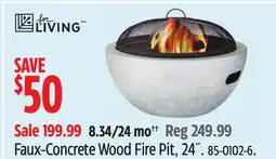 Canadian Tire For Living Faux-Concrete Wood Fire Pit offer