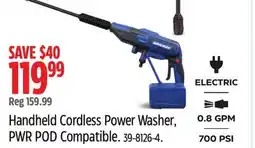 Canadian Tire Handheld Cordless Power Washer, PWR POD Compatible offer