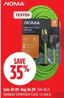 Canadian Tire NOMA 15m 16/3 Outdoor Extension Cord offer