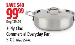 Canadian Tire Lagostina 3-Ply Clad Commercial Everyday Pan, 5-Qt offer