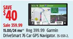 Canadian Tire Garmin DriveSmart 76 Car GPS Navigator offer