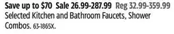 Canadian Tire Moen Selected Kitchen and Bathroom Faucets, Shower Combos offer