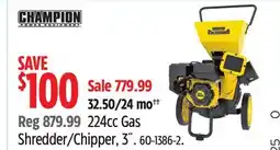 Canadian Tire Champion 224cc Gas Shredder/Chipper, 3˝ offer