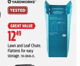 Canadian Tire Yardworks Lawn and Leaf Chute. Flattens for easy storage offer