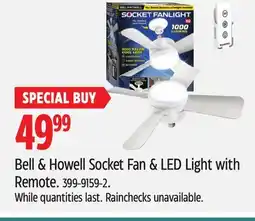 Canadian Tire Bell & Howell Socket Fan & LED Light with Remote offer