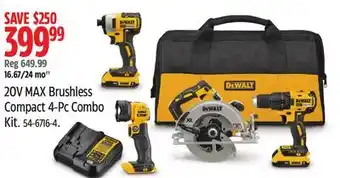 Canadian Tire 20V MAX Brushless Compact 4-Pc Combo Kit offer