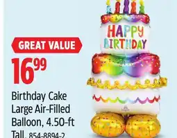 Canadian Tire Birthday Cake Large Air-Filled Balloon offer
