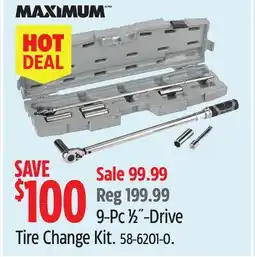 Canadian Tire MAXIMUM 9-Pc 1⁄2˝-Drive Tire Change Kit offer