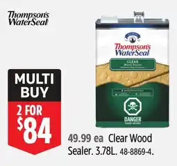 Canadian Tire Thompson's WaterSeal Clear Wood Sealer offer