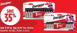 Canadian Tire Energizer Max Alkaline Batteries offer