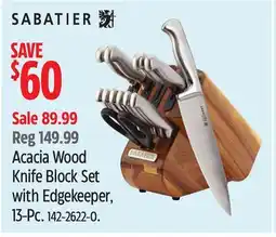 Canadian Tire Sabatier Acacia Wood Knife Block Set with Edgekeeper, 13-Pc offer