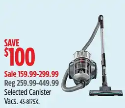 Canadian Tire Bissell Selected Canister Vacs offer